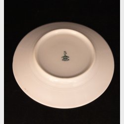 Antique Silesia Porcelain Dessert Plates Set of 10 � Vintage German Cake Plates 15 cm with Gold Rim