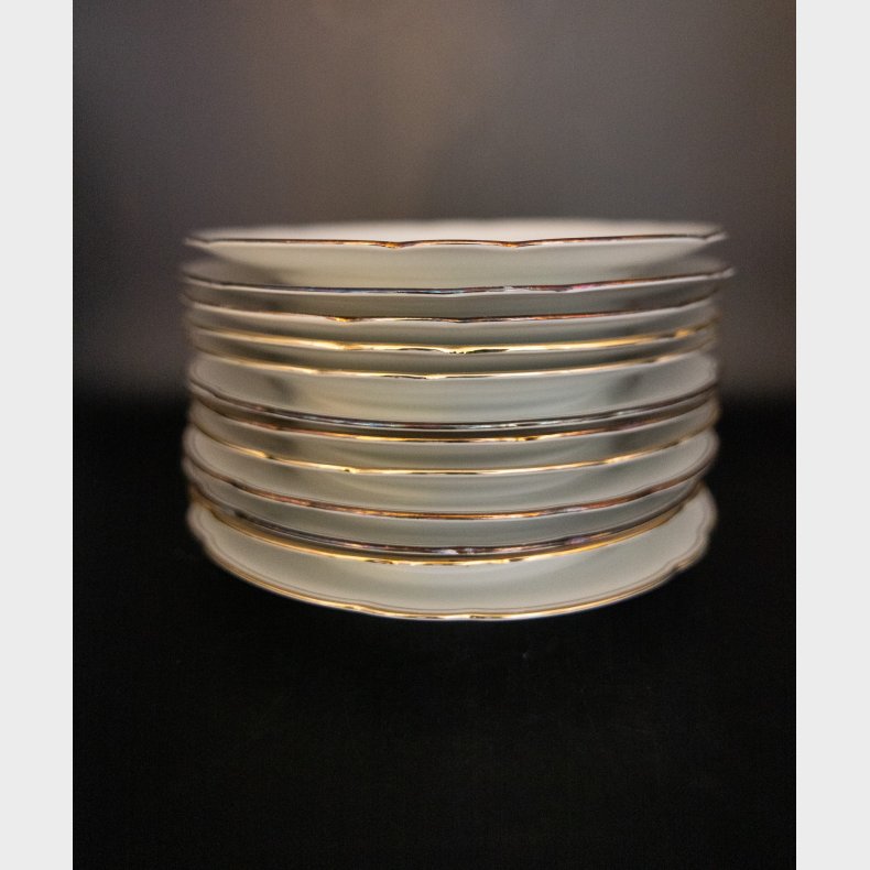 Vintage Noritake Dessert Plates Set of 12 � Fine Japanese Porcelain Cake Plates with Gold Rim 15 cm
