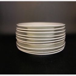 Antique Silesia Porcelain Dessert Plates Set of 10 � Vintage German Cake Plates 15 cm with Gold Rim