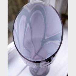 Asymmetrical Italian Art Glass Vase � Purple, White &amp; Black 