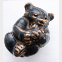 3 Royal Copenhagen Bear Figurines in Brown Glazed Porcelain � Set of 3 � Mint Condition