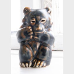 3 Royal Copenhagen Bear Figurines in Brown Glazed Porcelain � Set of 3 � Mint Condition