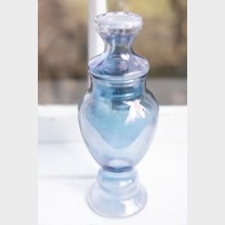 Beautiful Art Nouveau Hand-Blown Glass Vase with Lid � Lalique Style