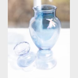 Beautiful Art Nouveau Hand-Blown Glass Vase with Lid � Lalique Style