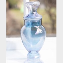 Beautiful Art Nouveau Hand-Blown Glass Vase with Lid � Lalique Style