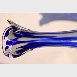 Hand blown sapphire stream Murano vase