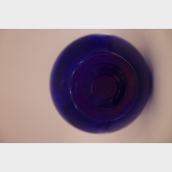Elegant Cobalt Blue Glass Vase with Pewter Leaf Decoration