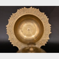 Circular Decorative Brass Container with Lid � Ornate Engraved Design
