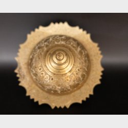 Circular Decorative Brass Container with Lid � Ornate Engraved Design