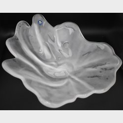 Kosta Boda Frosted Art Glass Bowl � Organic Freeform Shape � Scandinavian Classic Design Dish