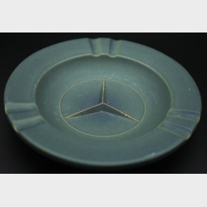 Vintage Mercedes-Benz Ceramic Ashtray � Minimalist Blue Stoneware Smoking Accessory