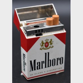 novelty cigarette lighter designed as a Marlboro cigarette pack