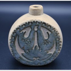 Vintage Scandinavian Studio Pottery Vase with Bird Relief