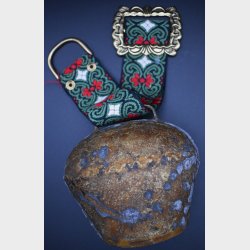 Antique Alpine Cowbell with Decorative Strap