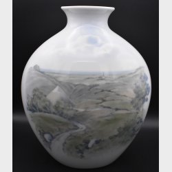 Bing &amp; Gr�ndahl Porcelain Vase No. 506 � Hand Painted Danish Landscape