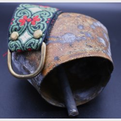 Antique Alpine Cowbell with Decorative Strap