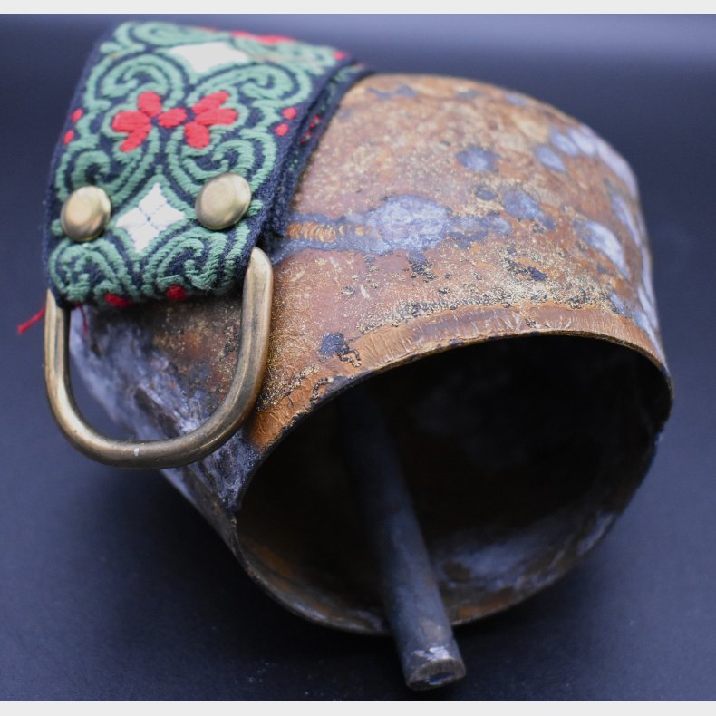 Antique Alpine Cowbell with Decorative Strap