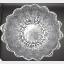 Vintage Pressed Glass Bowl � Floral Scalloped Edge Design