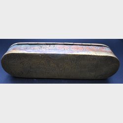 Antique engraved metal case with figural decoration