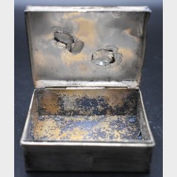 Vintage Enamelled Metal Box with Floral and Bird Motif