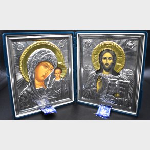 Russian Orthodox Travel Icon � Diptych with Virgin Mary and Christ