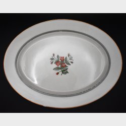 Royal Copenhagen Oval Serving Dish with Red Floral Motif � Danish Porcelain