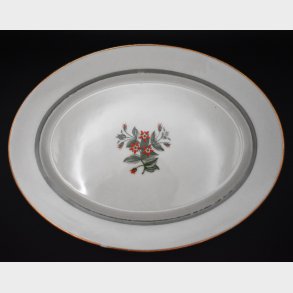 Royal Copenhagen Oval Serving Dish with Red Floral Motif � Danish Porcelain