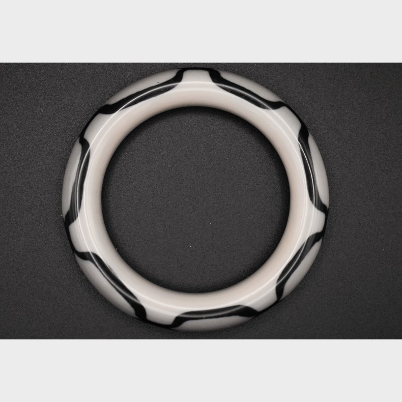 Vintage Black &amp; White Lucite Bangle Bracelet � Scandinavian Modern, �TA� Mark