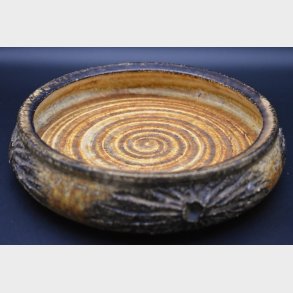 Vintage Studio Pottery Bowl � Rustic Handmade Stoneware Dish with Earth-Tone Glaze