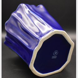 Royal Copenhagen Cobalt Blue Porcelain Vase � Sculptural Danish Design