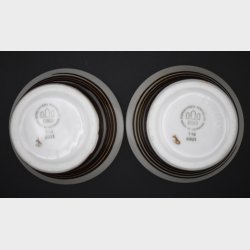 Bing &amp; Gr�ndahl Stoneware Bowls � Graphic Brown &amp; White Design (Set of 2)