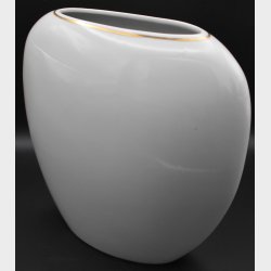 Lyngby Porcelain Sculptural Vase with Gold Detail � Danish Modern Design