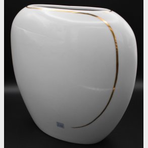 Lyngby Porcelain Sculptural Vase with Gold Detail � Danish Modern Design