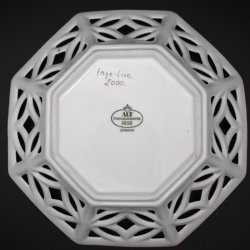 Alt Tirschenreuth Porcelain Reticulated Bowl � Hand Painted Floral Dish with Gold Trim Germany