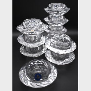 Set of 10 Vintage Royal Copenhagen Crystal Candle Holders � Danish Heavy Glass / Tealight Votives