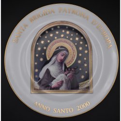 Richard Ginori Porcelain Plate � Santa Brigida Patrona d�Europa 2000 Jubilee Collectible Italy