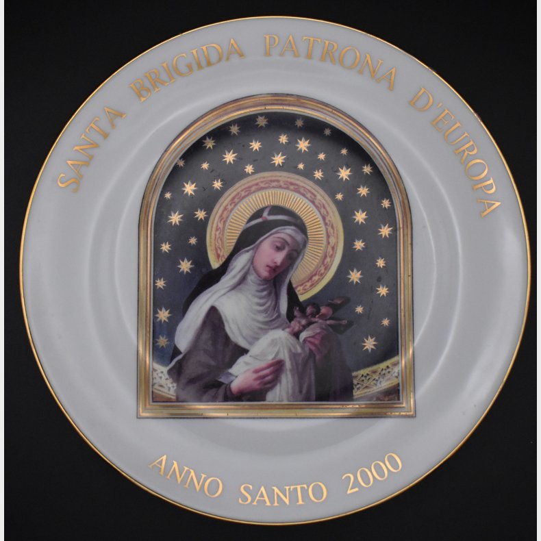 Richard Ginori Porcelain Plate � Santa Brigida Patrona d�Europa 2000 Jubilee Collectible Italy