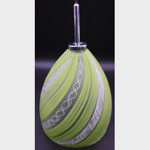 2 vintage Mid-Century Glass Pendant Lamps � Green Swirl Design � 1960s/70s