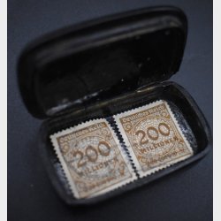 Vintage German Inflation Stamps 1923 � �200 Millionen� � With Antique Box