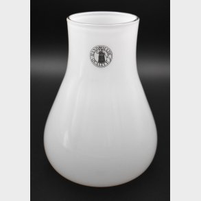 Elegant Danish Holmegaard glass vase in frosted (satin) white glass