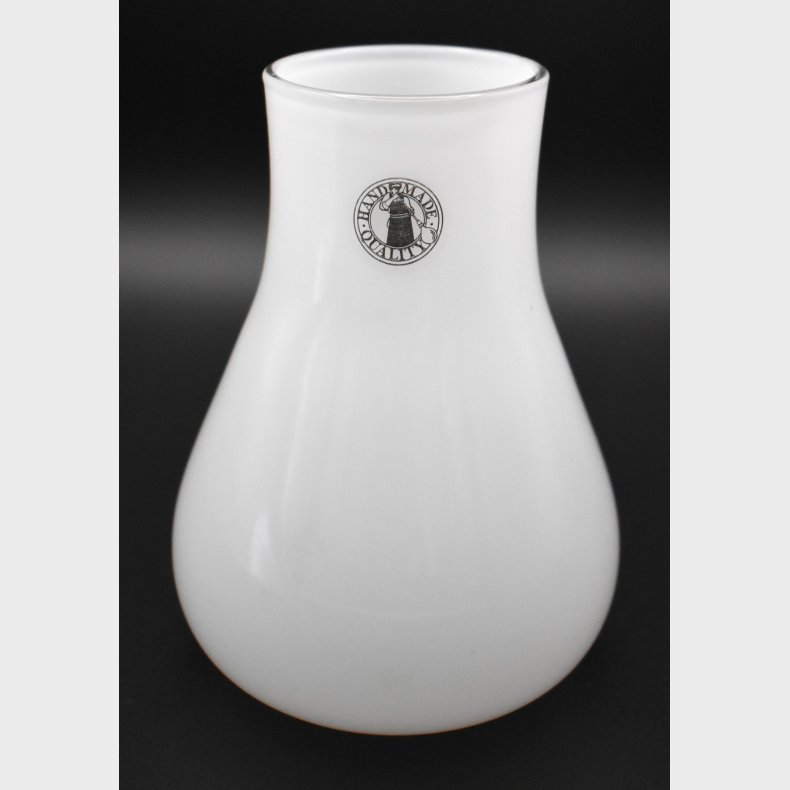 Elegant Danish Holmegaard glass vase in frosted (satin) white glass