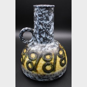 Mid-century studio ceramic vase with a sculptural form and rich textured glaze, German Fat Lava