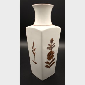 Mid-century Danish porcelain vase with a clean geometric form and delicate hand-painted decoration