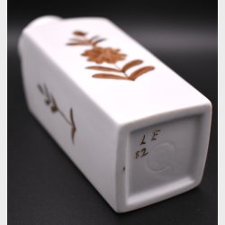 Mid-century Danish porcelain vase with a clean geometric form and delicate hand-painted decoration