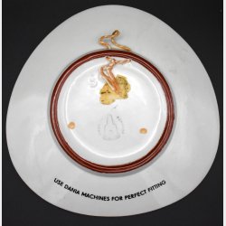 Vintage Storm P. Style Humorous Advertising Wall Plate � Dania Machines Porcelain Plate � Black &amp; White Cartoon
