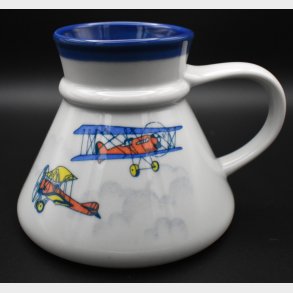 Vintage Porcelain Jug with Airplane Motif � Scandinavian Design � Children�s / Retro Decor