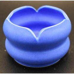 Vintage Danish Art Pottery Bowl by Gudrun Gaard � Matte Blue Glazed Decorative Dish, Denmark