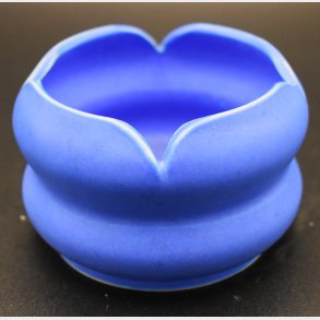 Vintage Danish Art Pottery Bowl by Gudrun Gaard � Matte Blue Glazed Decorative Dish, Denmark