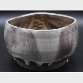 Handmade Studio Pottery Footed Bowl / Rustic Artisan Ceramic Decorative Bowl