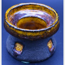 Vintage Studio Pottery Bowl � Handmade Rustic Stoneware with Earthy Glaze � Mid Century Ceramic Art